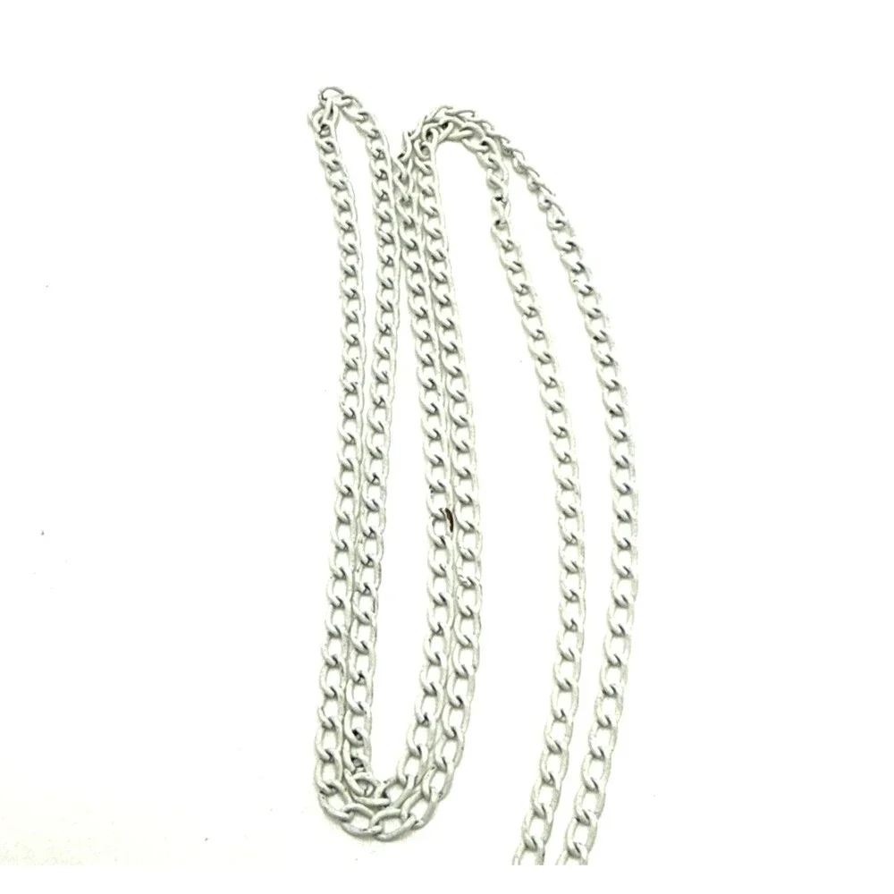Vintage MCM White Enameled Metal Pendant Necklace Filigree Statement 31